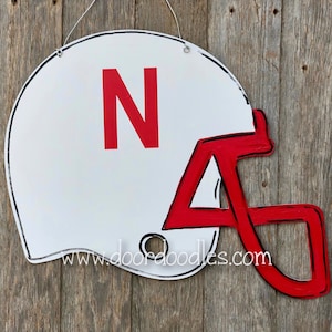 Nebraska football helmet front door hanger