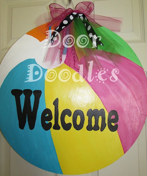 Items similar to Handmade beach ball door hanger decoration on Etsy