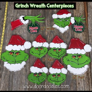 green monster wreath size accents wooden hand face ornament