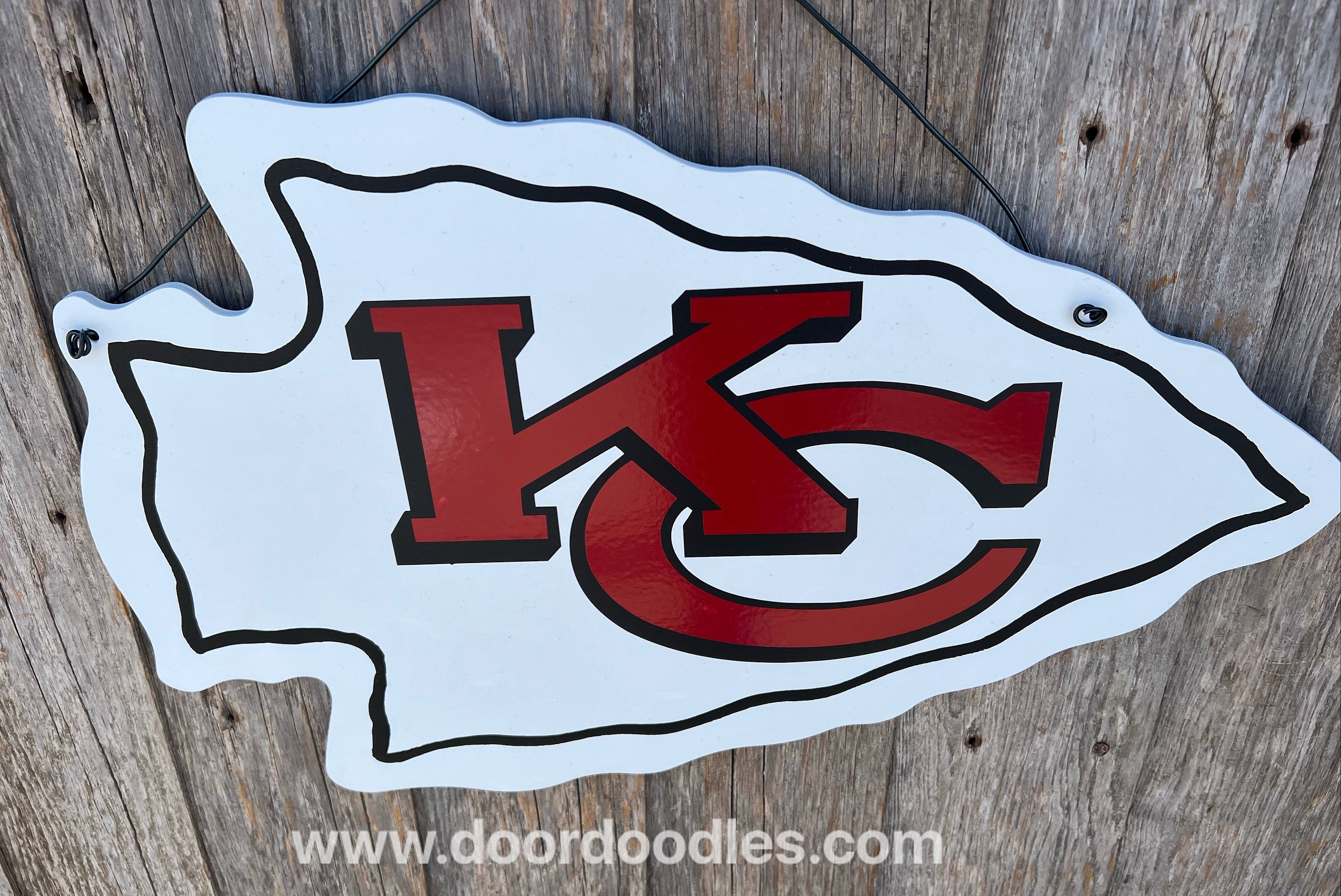 Kansas City Chiefs KC Arrowhead Door Hanger Hang Decoration