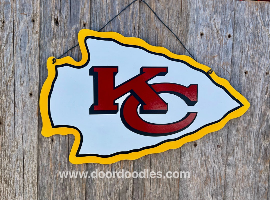 Kansas City Chiefs KC Arrowhead Door Hanger Hang Decoration