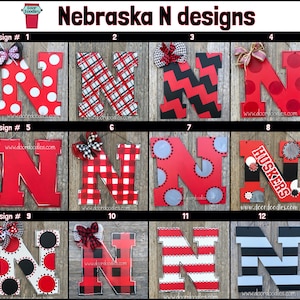 Nebraska N front door hanger sign