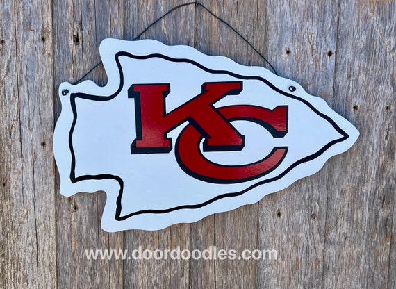 Kansas City Chiefs KC Arrowhead Door Hanger Hang Decoration