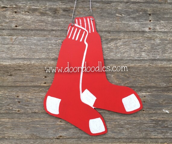 Red Sox Front Door Decoration Hanger Hanging Wreath Sign Etsy