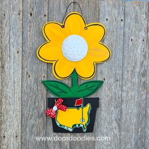 Masters golf themed flower pot door hanger