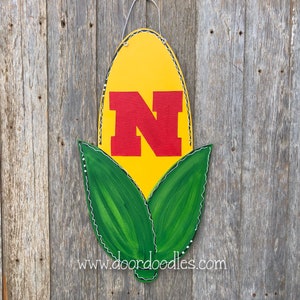 Nebraska cornhusker Corn door hanger