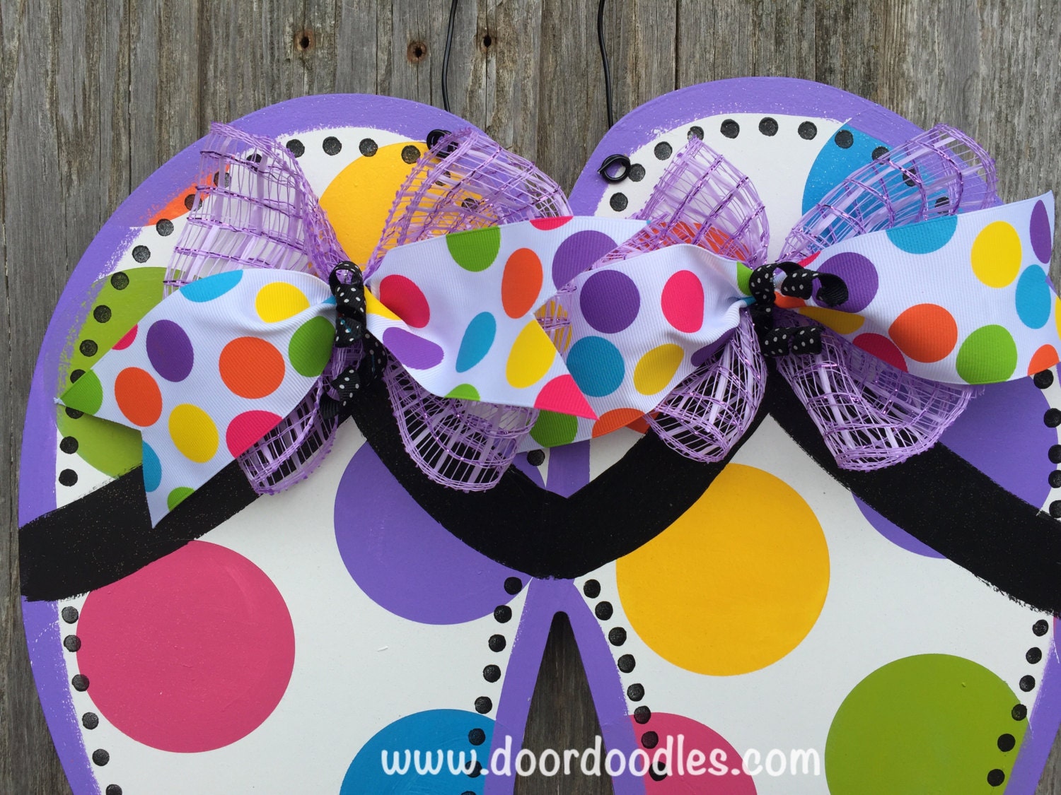 Polka Dot Pair of Flip Flops Door Decoration Hanger Decor SUMMER Front ...