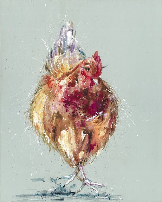hen picture Collectable A4 Giclee Art Print Watercolour chicken
