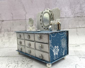 Snow Queen Frozen Winter Fairytale Christmas Themed Miniature Chest of Drawers