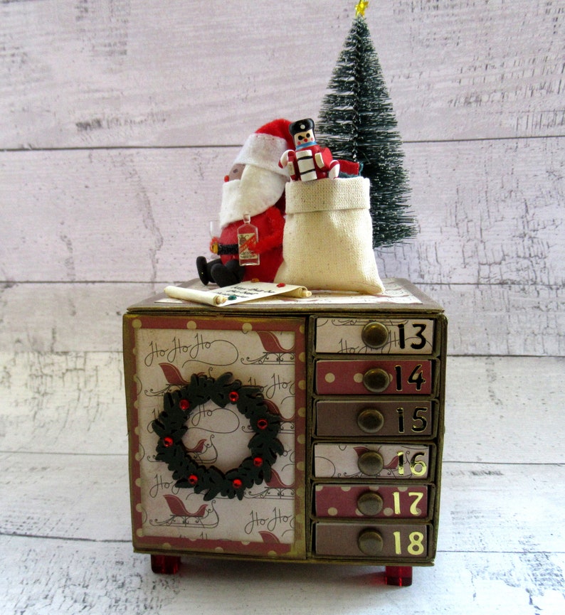 Advent Calendar Matchbox Chest With Santa Present Sack and Etsy