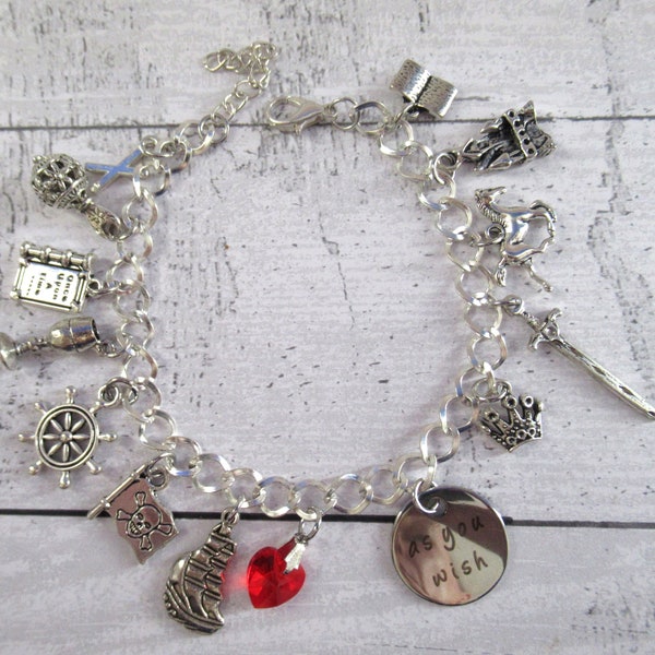 Princess Bride Themed Charm Bracelet With 14 or 16 Charms