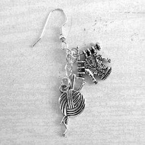 Mix and Match Nähen oder Stricken Themed Charm baumeln Tropfen Ohrringe