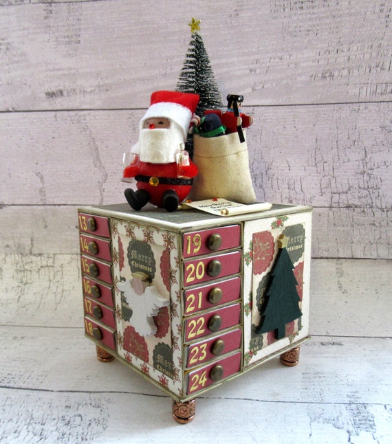 Advent Calendar Matchbox Chest With Santa Present Sack and Etsy Australia