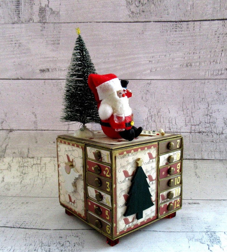 Advent Calendar Matchbox Chest With Santa Present Sack and Etsy
