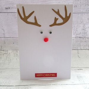 Viererpack Rudolph das rote Nosed Rentier Weihnachten Weihnachten Jahreszeitliche Frohe Weihnachten Karten