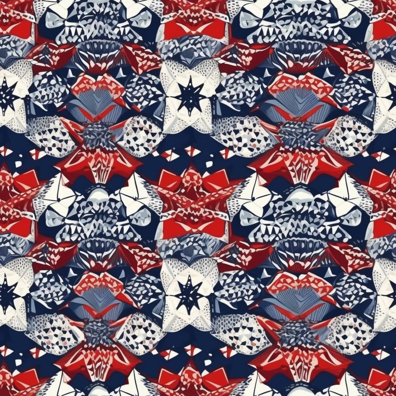 Patriotic Seamless Pattern: July 4th Memorial Day Design (Digital Download), photo 2 of 2