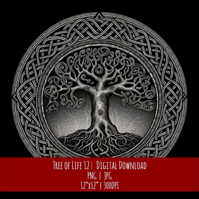Celtic Tree of Life Art: Norse Pagan Design (Digital Download), photo 1 of 2