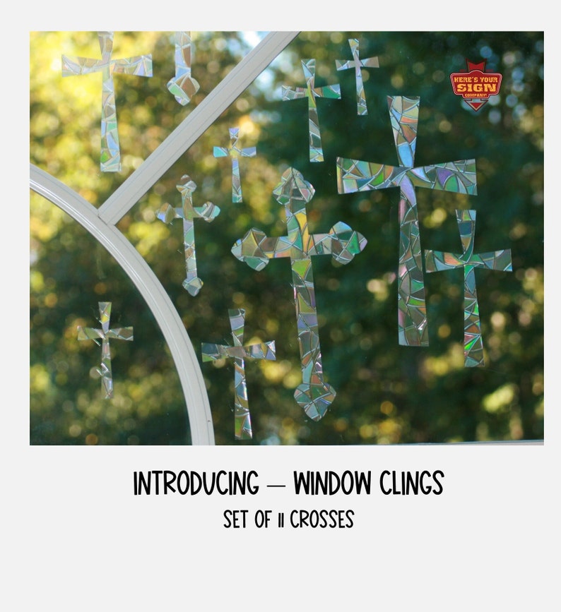 Cross Window Clings - 11 total with bonuses! Sun Catcher. Rainbow Window Prism…, photo 1 of 10