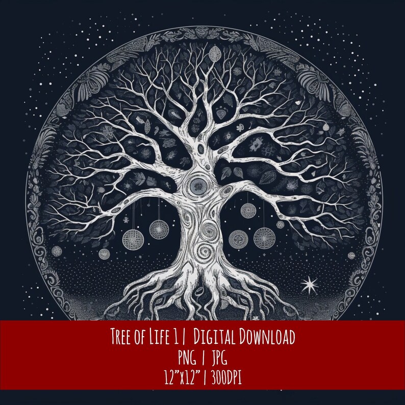 Celtic Tree of Life Art: Hand-Drawn Pagan Design (Digital Download), photo 1 of 2