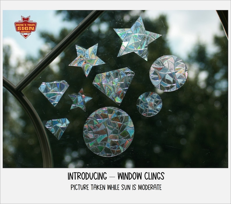 Geometric Shaped Window Clings. Circles, Diamonds, Stars. Sun Catcher. Rainbow Window…, photo 1 of 10