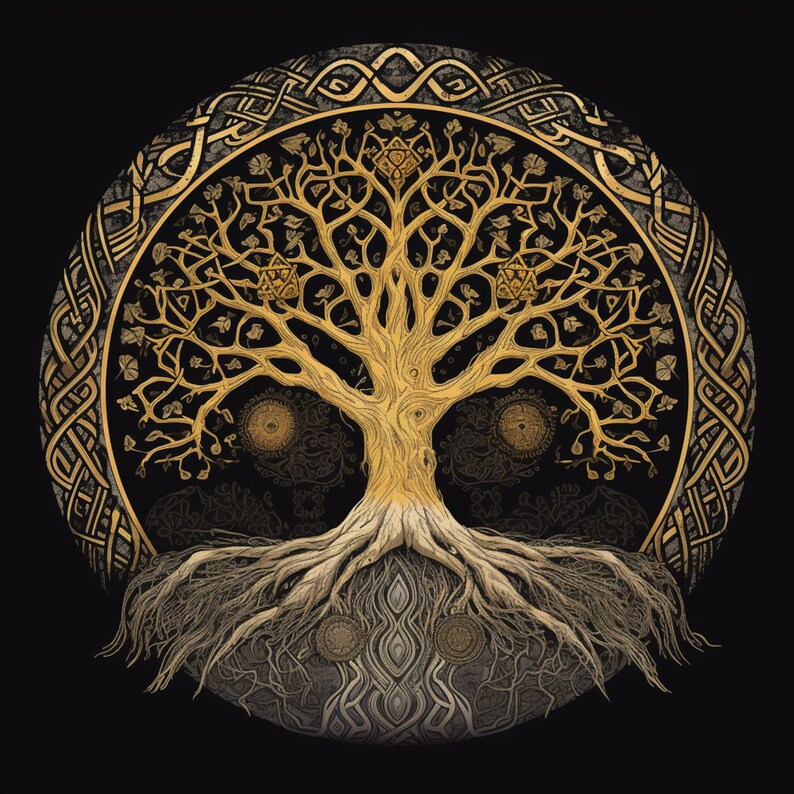 Celtic Tree of Life Art: Hand-Drawn Pagan Design (Digital Download), photo 2 of 2