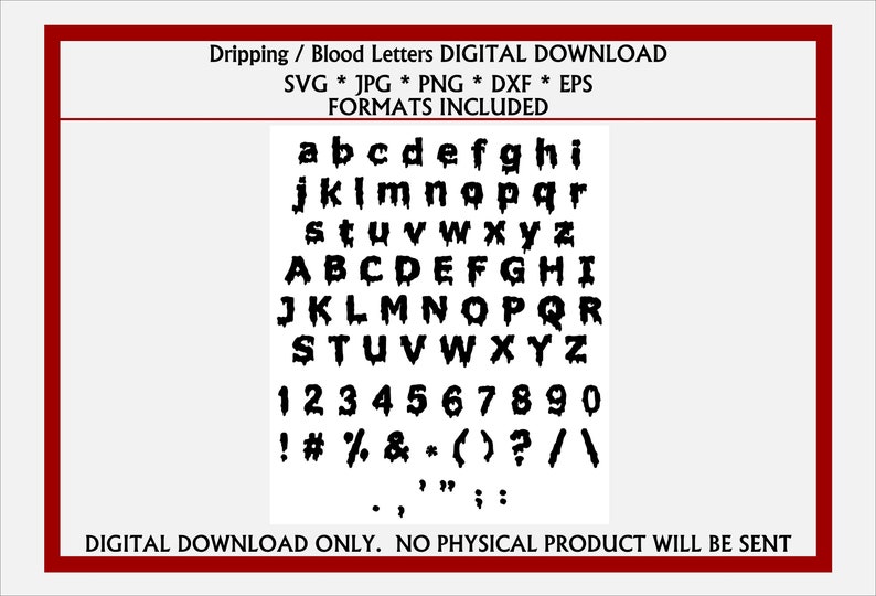 Dripping Letters SVG / Slime Alphabet Font , Numbers, Special Characters SVG, JPG, &…, photo 1 of 1