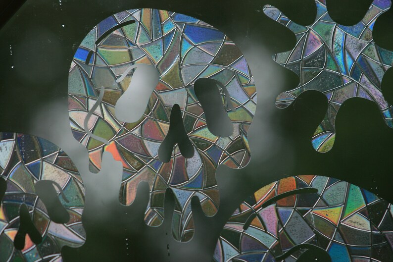 Slime Skulls & Splotches - Halloween Window Clings. Dripping Blood Skull. Sun Catcher…, photo 7 of 10