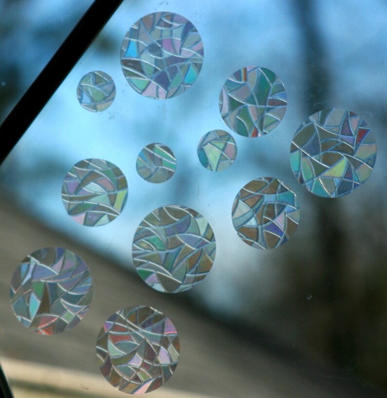 Rainbow Window Clings: Circle Dots, Sun Catcher Prism (Set of 34), photo 4 of 9