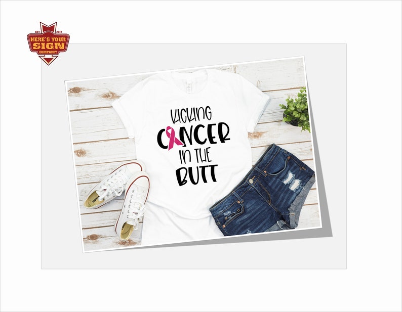 Kicking Cancer In The Butt SVG, JPG, EPS. Cancer Awareness Digital Download for Cricut…, photo 2 of 3