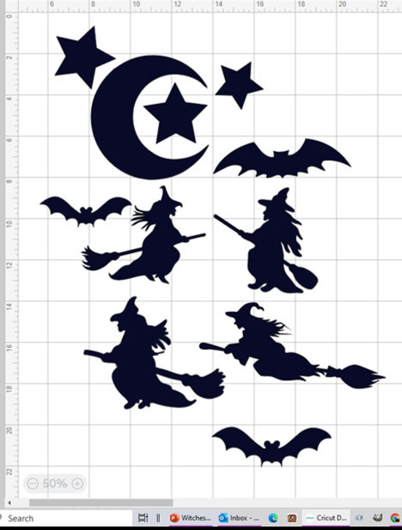 Halloween Window Clings: Witches, Bats, Moon - Rainbow Prism Sun Catcher - Set of 11, photo 6 of 10