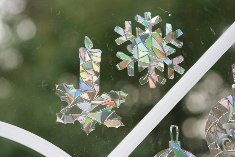 Christmas Ornaments, Angel and Snowflake Window Clings Sun Catcher. Rainbow Prism…, photo 3 of 10