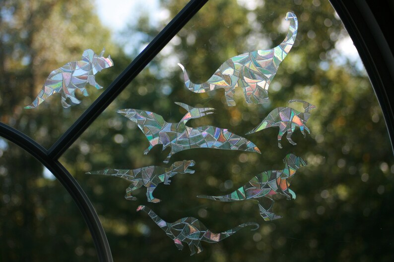 Dinosaur Window - 7 Clings. Window / Room Decor. Sun Catcher. Rainbow Window Prism…, photo 3 of 10