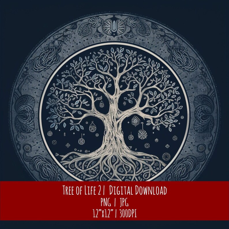 Celtic Tree of Life Art: Hand-Drawn Pagan Design (Digital Download), photo 1 of 2