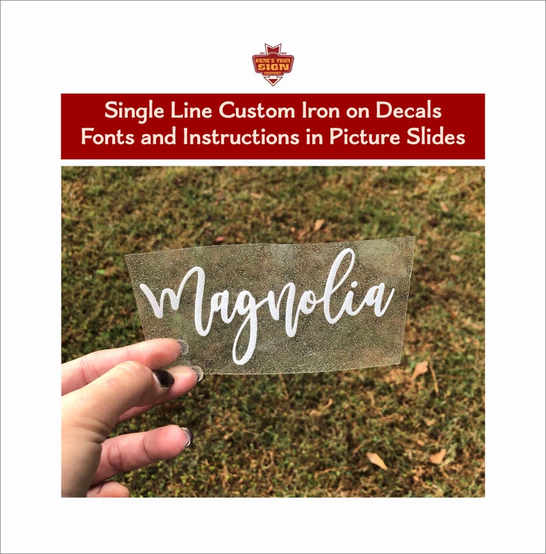 Personalized Cursive Iron On Name Decal: Custom Vinyl Transfer, photo 1 of 10