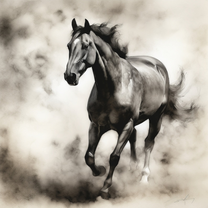 Hand Drawn Horse Art Print: Equine Illustration (Digital Download), photo 2 of 2