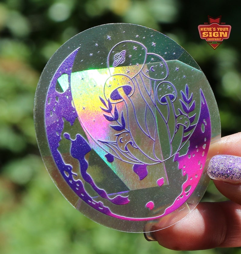 Magic Mushroom Suncatcher Sticker 3" Diameter. Rainbow Maker. Prismatic Window Sticker…, photo 3 of 8
