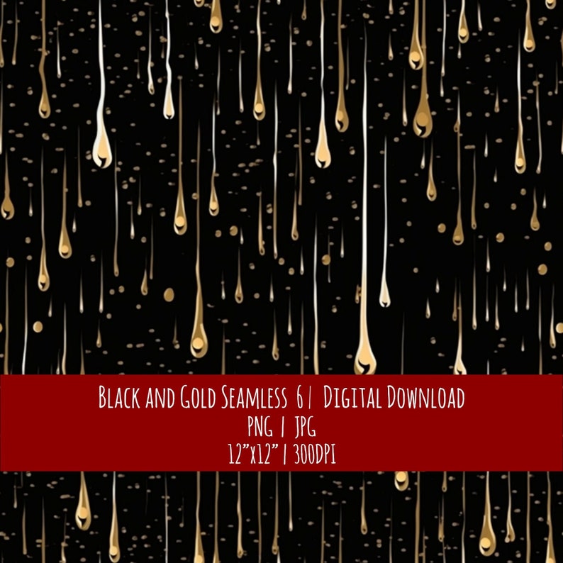 Black and Gold Art Deco Seamless Pattern: Scrapbook Paper (Digital Download), photo 1 of 2