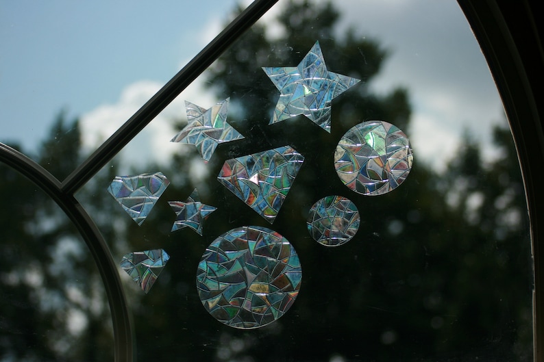 Geometric Shaped Window Clings. Circles, Diamonds, Stars. Sun Catcher. Rainbow Window…, photo 8 of 10
