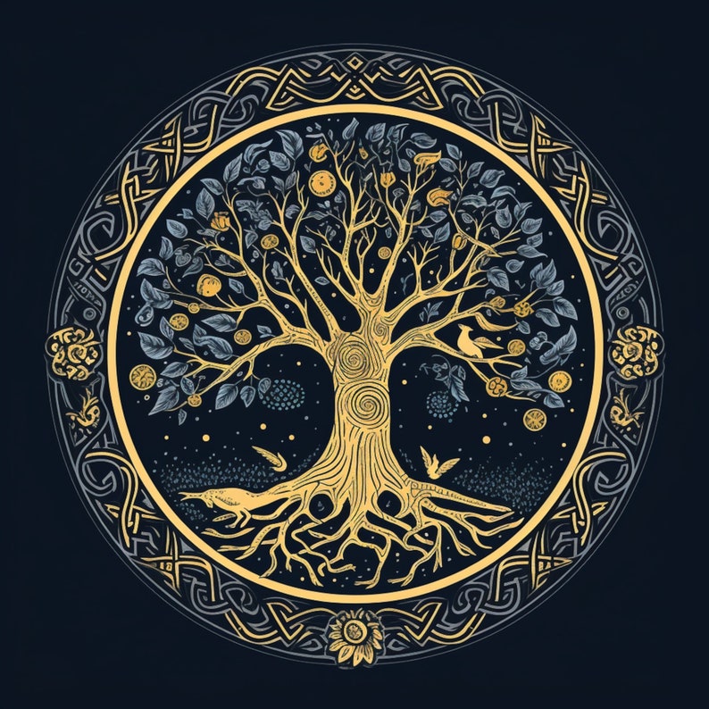 Celtic Tree of Life Art: Hand-Drawn Pagan Design (PNG JPG Digital Download), photo 2 of 2