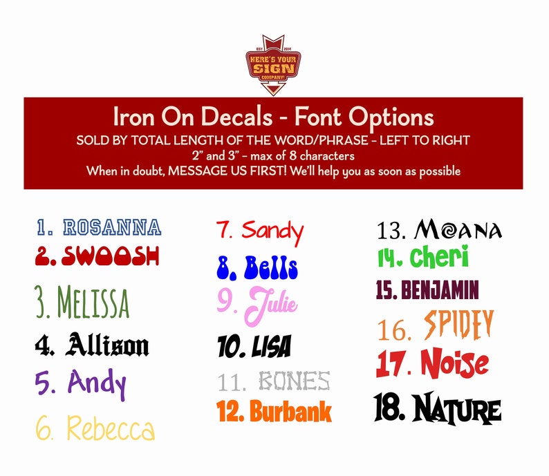 Personalized /Custom Name Iron On Vinyl Decal /Transfer Sold By Total Length. DIY…, photo 2 of 10
