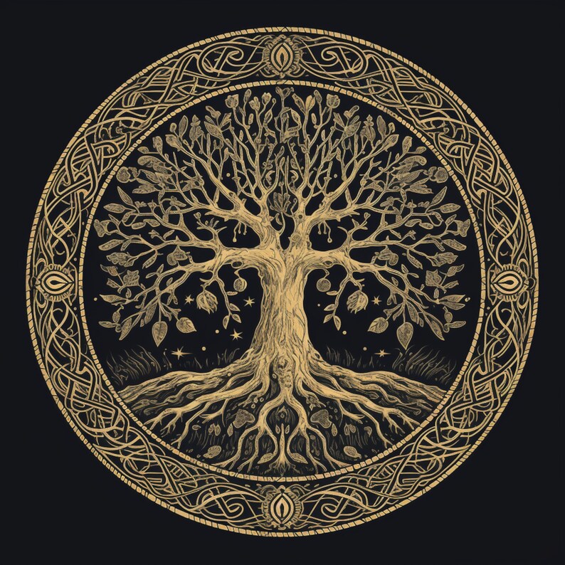 Celtic Tree of Life Art: Hand-Drawn Pagan Design (Digital Download), photo 2 of 2