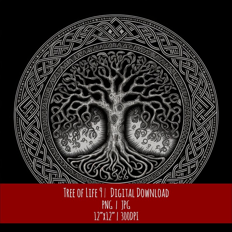 Celtic Tree of Life Art: Hand-Drawn Pagan Design (Digital Download), photo 1 of 2