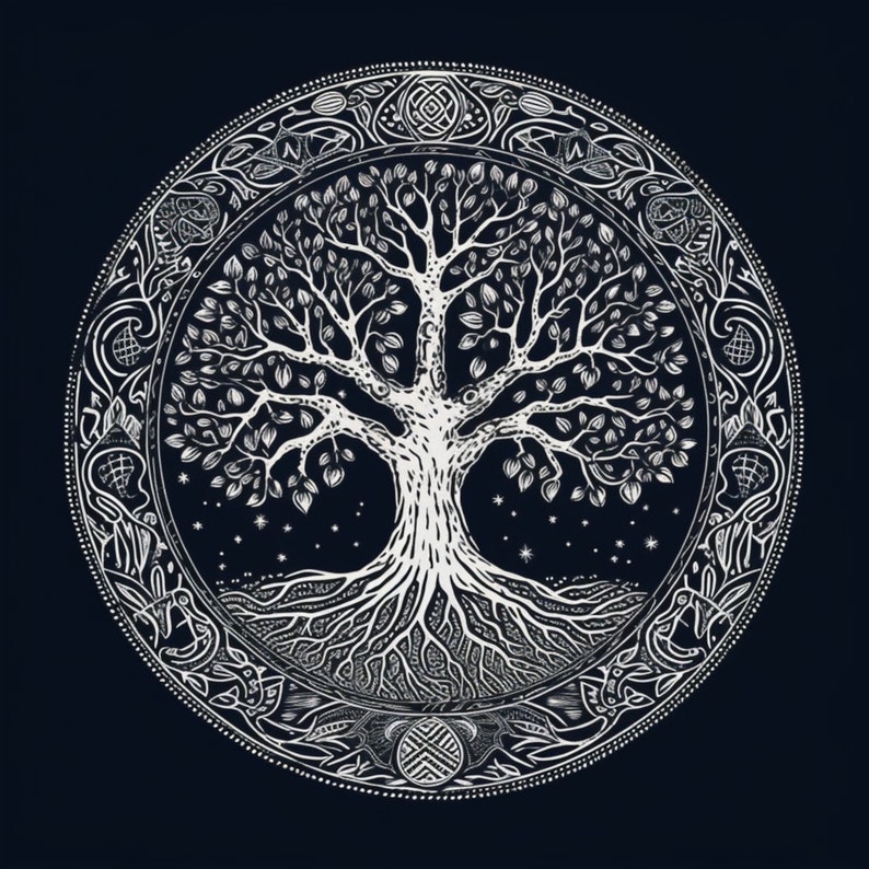 Celtic Tree of Life Art: Hand-Drawn Pagan Design (Digital Download), photo 2 of 2