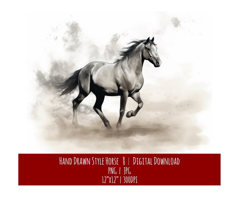 Hand Drawn Horse Illustration: Equine Art Print (Digital Download), photo 1 of 2