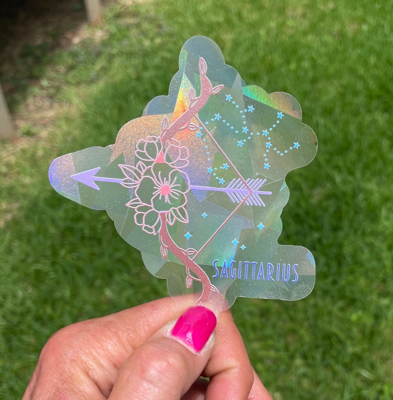 Sagittarius Suncatcher: Holographic Rainbow Window Sticker, photo 4 of 9