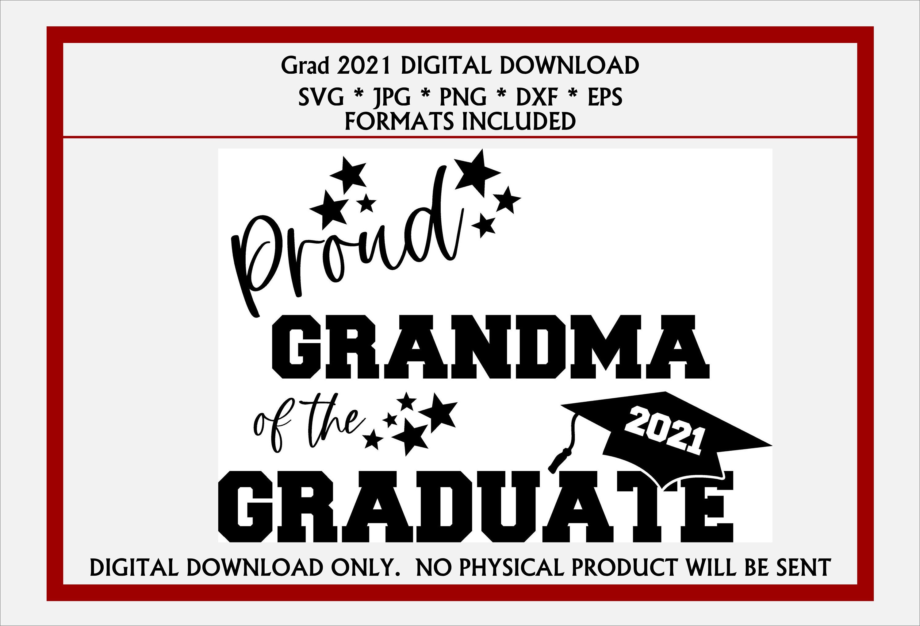 Download Proud Grandma Of The Graduate Class Of 2021 Svg Quarantined Etsy