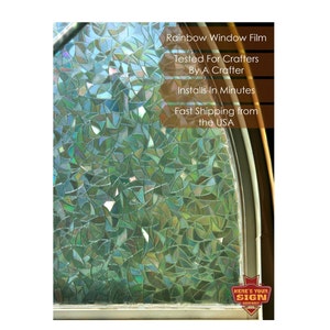 Window Privacy Film Rainbow Window Clings Decorative Vinyl Stained Glass  Decals Static Cling Glass Sticker Non-adhesive 