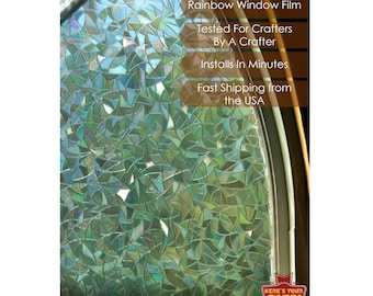 Stained Glass Rainbow Window Film Privacy: 3d Window Film Non-adhesive  Static Cling Glass Film Decorative (44.5*200cm)