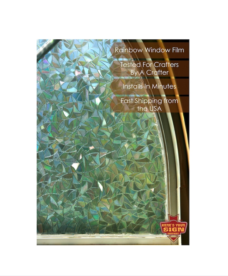 Rainbow Window Film: 3D Holographic Static Cling (17.5in x 78.7in), photo 1 of 8