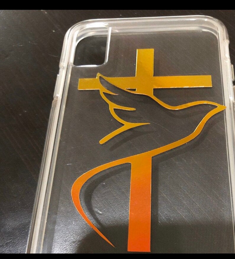 Cross with Dove Vinyl Decal Sticker - glossy, foil, and holographic colors for cars…, photo 2 of 7